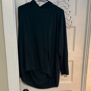 Green Hooded Long Sleeve Top
